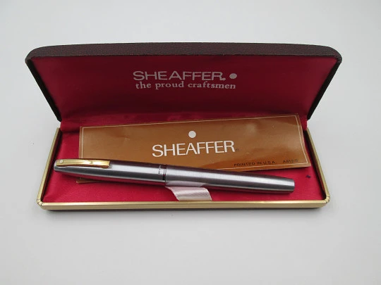 Sheaffer Imperial 444 XG Flighter. Brushed steel & gold plated. Inlaid nib