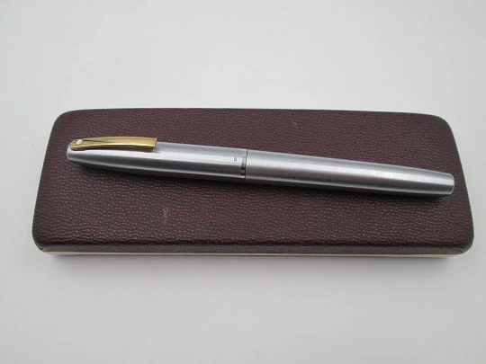 Sheaffer Imperial 444 XG Flighter. Brushed steel & gold plated. Inlaid nib