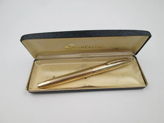 Sheaffer Imperial Triumph. Chapada oro 12k. Carga touchdown. 1970. Plumín 14k