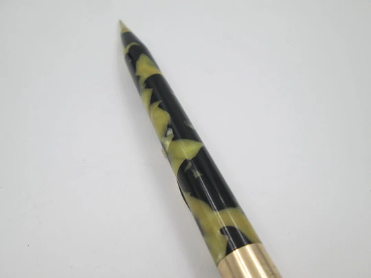 Sheaffer Titan Lifetime mechanical pencil. Black and pearl radite celluloid. Gold filled Sheaffer Titan Lifetime mechanical pencil. Black and pearl radite celluloid. Gold filled