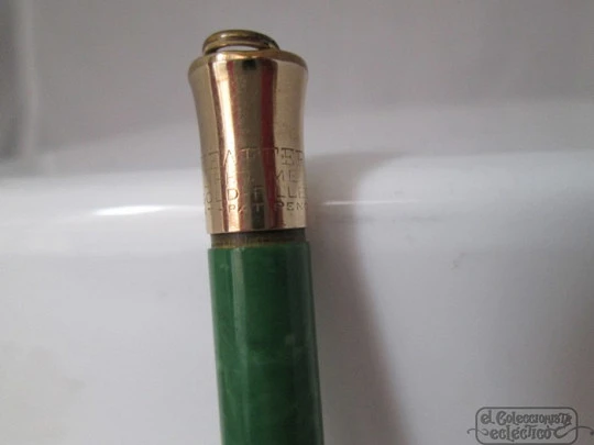 Sheaffer Titan. Celuloide verde jade. Años 20. EEUU. Lifetime. Estrecho