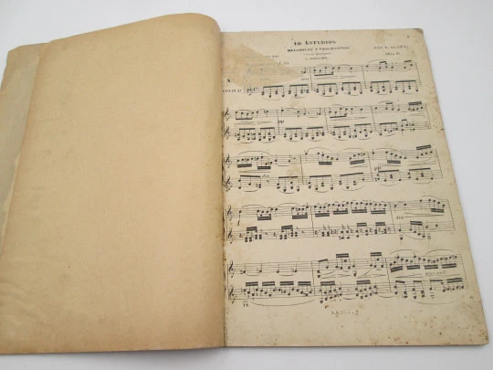 Sheet music book. 10 melodic and progressive studies for violin. Jean-Delphin Alard. 1930's