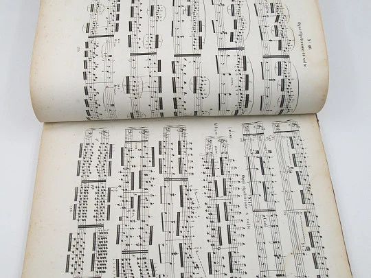 Sheets music book. Eight units. Hardcovers. Illustrated fronts. 121 pages. 19th century