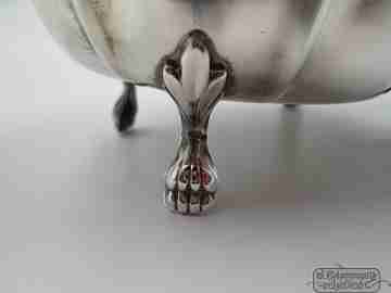 Shell almond dish. 925 sterling silver. 1970's. Claws lion legs