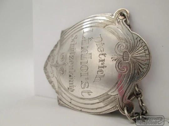 Shooting competition plaque. Silver. 1930's. Germany