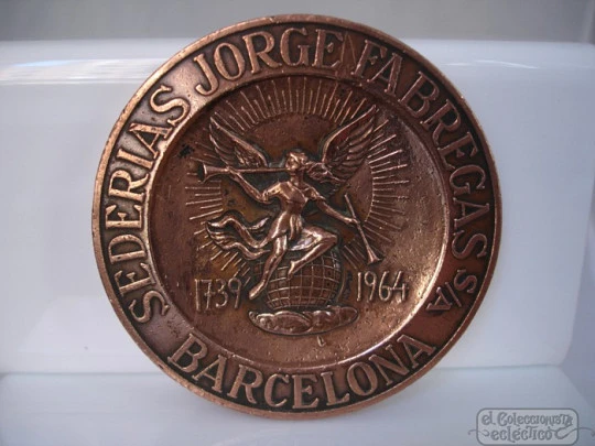 Silk industry. Jorge Fabregas. Barcelona. 1964. Bronze. Relief
