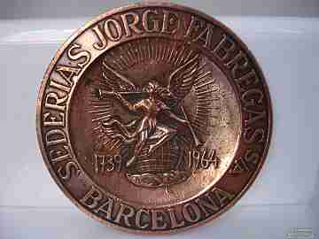 Silk industry. Jorge Fabregas. Barcelona. 1964. Bronze. Relief