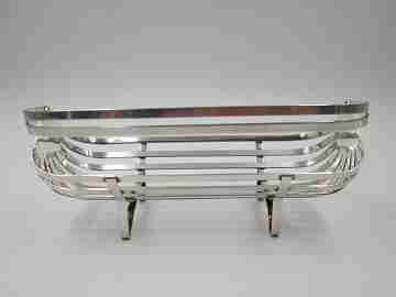 Silver plated biscuit basket. Circa 1950's. Folding handle. Europe