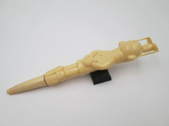 Simpático bolígrafo vintage Karko-Bolin. Figura del agente Mortadelo. Plástico blanco Simpático bolígrafo vintage Karko-Bolin. Figura del agente Mortadelo. Plástico blanco