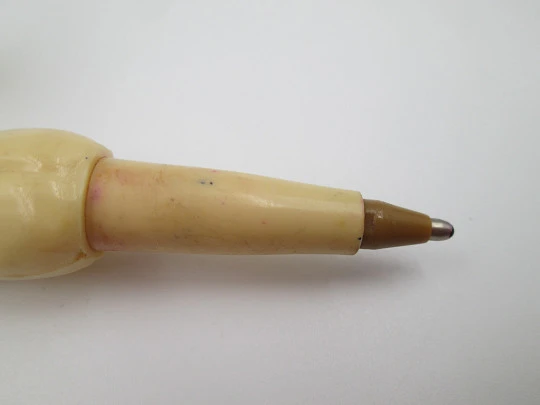 Simpático bolígrafo vintage Karko-Bolin. Figura del agente Mortadelo. Plástico blanco Simpático bolígrafo vintage Karko-Bolin. Figura del agente Mortadelo. Plástico blanco