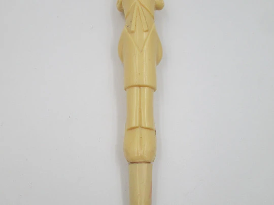 Simpático bolígrafo vintage Karko-Bolin. Figura del agente Mortadelo. Plástico blanco Simpático bolígrafo vintage Karko-Bolin. Figura del agente Mortadelo. Plástico blanco