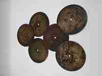 Six metallic records for Symphonion music box. Circa 1890. Germany