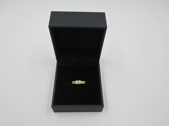 Solitaire brilliant cut 0,25 ct. diamond ring. 18 carat yellow gold