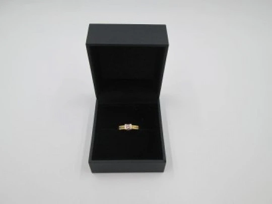 Solitaire brilliant cut 0,25 ct. diamond ring. 18 carat yellow gold