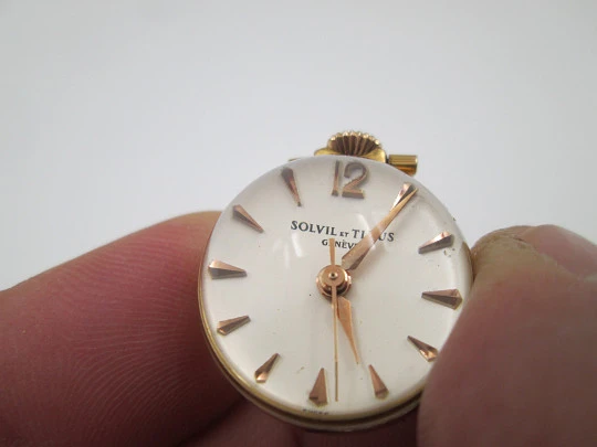 Solvil et Titus Genève transparent ball pendant watch. Gold plated.  Manual wind. 1970's