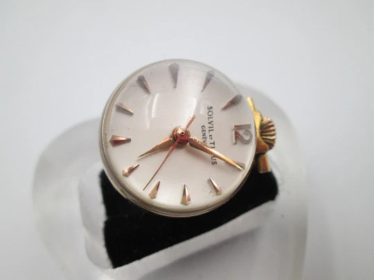 Solvil et Titus Genève transparent ball pendant watch. Gold plated.  Manual wind. 1970's