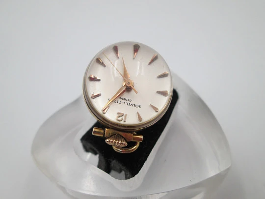 Solvil et Titus Genève transparent ball pendant watch. Gold plated.  Manual wind. 1970's