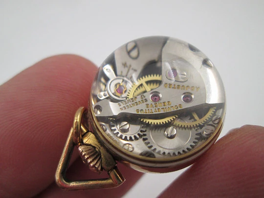 Solvil et Titus Genève transparent ball pendant watch. Gold plated.  Manual wind. 1970's