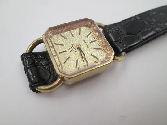 Solvil et Titus reloj mujer. Chapado oro y acero inoxidable. Cuerda manual. Suiza. 1960