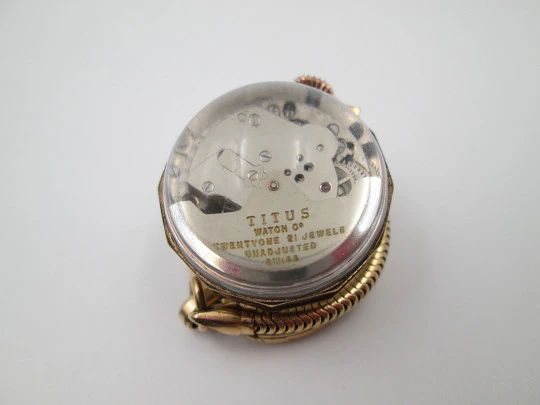 Solvil et Titus transparent ball pendant watch. Gold plated. Automatic. Keychain. 1970's