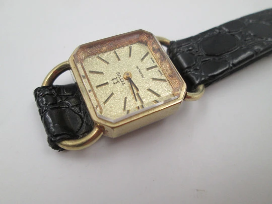Solvil et Titus women's dress watch. Gold plated and steel. Manual wind. 1960's. Swiss