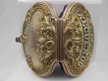 Souvenir set. Sterling silver vermeil. Purse & card holder. France. 1900