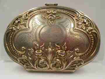 Souvenir set. Sterling silver vermeil. Purse & card holder. France. 1900