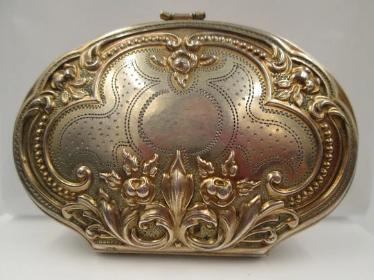Souvenir set. Sterling silver vermeil. Purse & card holder. France. 1900