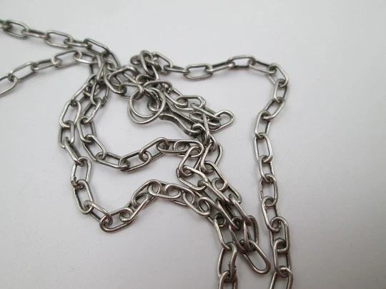 Sterling silver and colours enamel women's necklace. Links chain and inca idol pendant