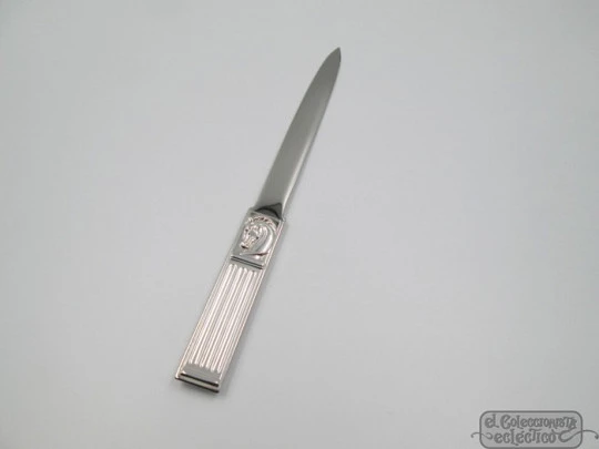Sterling silver letter opener. 1990's. Horse motifs. Pedro Duran silversmith