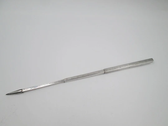 Sterling silver mechanical pencil with centimeters and inches meter. 1920's