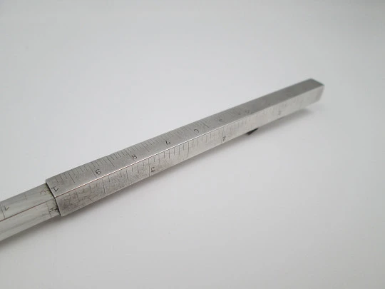 Sterling silver mechanical pencil with centimeters and inches meter. 1920's
