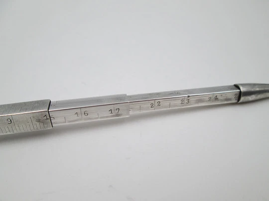 Sterling silver mechanical pencil with centimeters and inches meter. 1920's