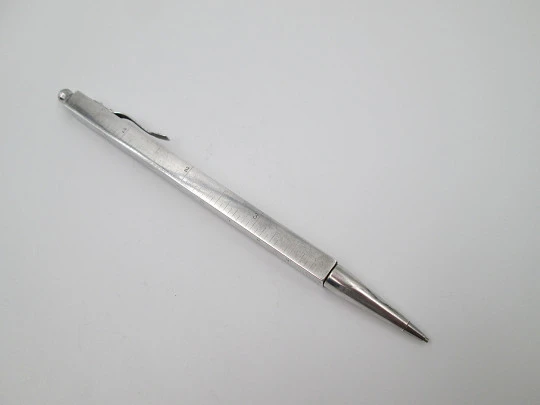 Sterling silver mechanical pencil with centimeters and inches meter. 1920's