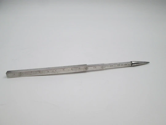 Sterling silver mechanical pencil with centimeters and inches meter. 1920's