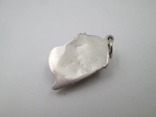 Sterling silver pendant medal. Jesus Christ bust with crown of thorns. Spain. 1960's