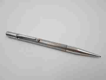 Sterling silver propelling pencil. Twist mechanism. Guilloché. 1930s. UK