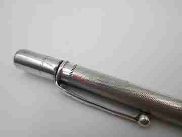 Sterling silver propelling pencil. Twist mechanism. Guilloché. 1930s. UK