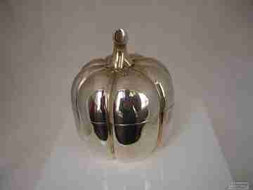 Sterling silver table box. Apple shape. Circa 1970's. Spain