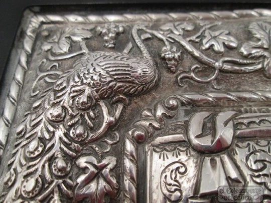 Sterling silver The Last Supper plaque. High relief. Wood frame Sterling silver The Last Supper plaque. High relief. Wood frame