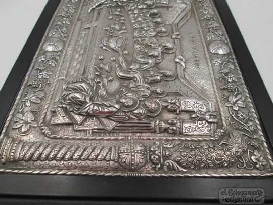Sterling silver The Last Supper plaque. High relief. Wood frame Sterling silver The Last Supper plaque. High relief. Wood frame