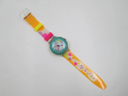 Swatch Scuba 200m Sea Grapes SDK105. Colours plastic. Quartz. Box. 1991. Swiss