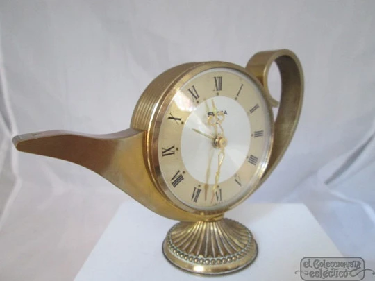 Vintage Alarm Clock Swiza Oil Lamp 