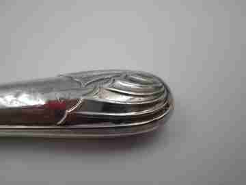 Table / desk magnifying glass. Sterling silver. Joseph Yates. Shells motifs. 1910's