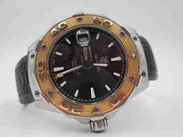 TAG Heuer Aquaracer 500m. Caliber 5. Steel & 18k gold. Black dial. Box. 2009