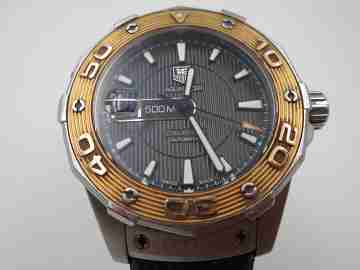 TAG Heuer Aquaracer 500m. Caliber 5. Steel & 18k gold. Black dial. Box. 2009