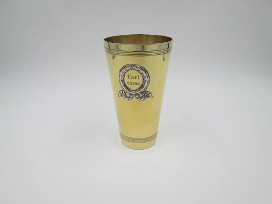 Tall glass. Prize. Germany. 1907. Silver. Vermeil. Friedlaender