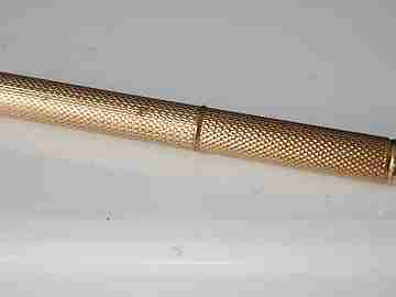Telescopic propelling pencil. Gold plated. Perry & Co. 1910. Twist system
