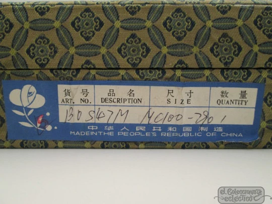 Ten chinese cloisonne boxes. Copper and colours enamel. Different ornate motifs. 1960's