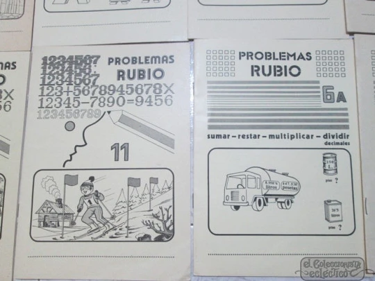 Ten school notebooks. Rubio publisher. 1977. Problems